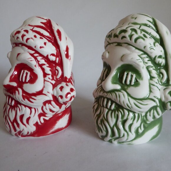 NEW 2020 LOST TEMPLE TRADERS SHRUNKEN SANTA CLAUS HEAD CERAMIC TIKI MUG SET - Picture 9 of 13